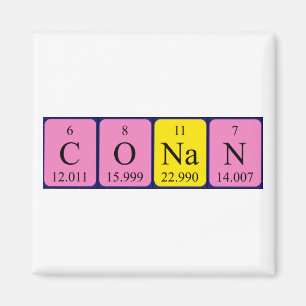Concept periodieke lijstnaammagneet magneet