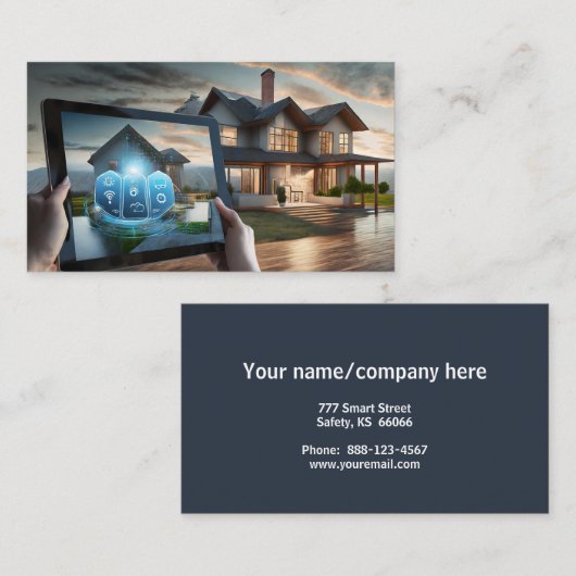 Concept van een smart home visitekaartje (Voorkant / Achterkant)