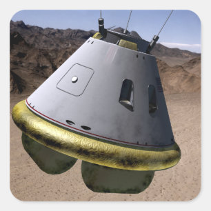 Concept van een voertuig voor de exploratie van be vierkante sticker