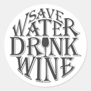 Concept voor water en drink opslaan ronde sticker