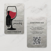Concepteur de carte de visite de bar à vin sommeli (Devant / Derrière)