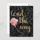 Concepteur de carte postale Rose argentée Black Le (Devant / Derrière)