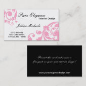 Concepteur intérieur Damask Filigree Carte de visi (Devant / Derrière)