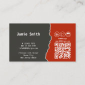 Concepteur Web Élégant Carte de Visite Grise et Ro (Dos)