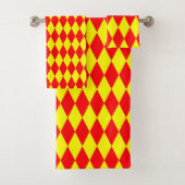 Conception à carreaux Harlequin rouge jaune (En situation)