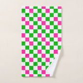 Conception à carreaux rose blanc vert (Serviette à main)