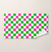 Conception à carreaux rose blanc vert (Serviette à main)