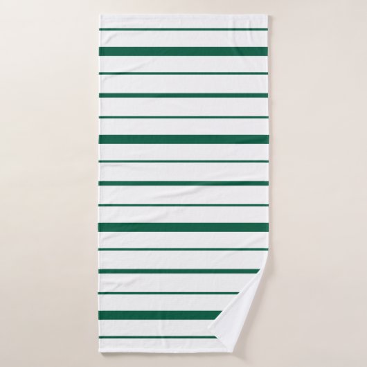 Conception à rayures vertes sur fond blanc (Serviette de bain)