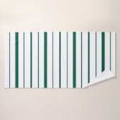 Conception à rayures vertes sur fond blanc (Serviette de bain)