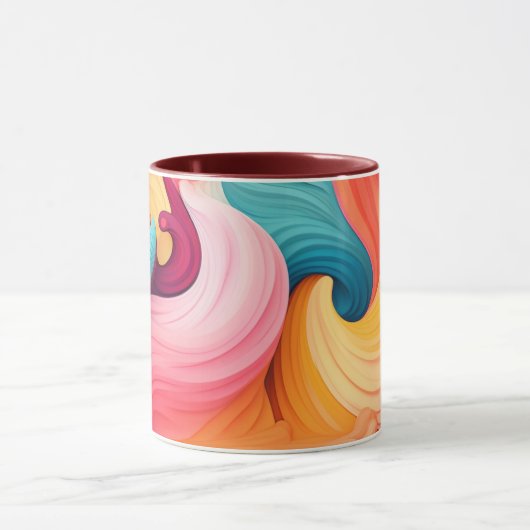 Conception abstraite colorée Café Mug (Centre)