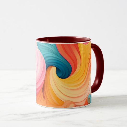 Conception abstraite colorée Café Mug (Devant droit)