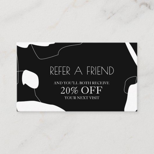 Conception Abstraite de carte de référence en noir (Devant)