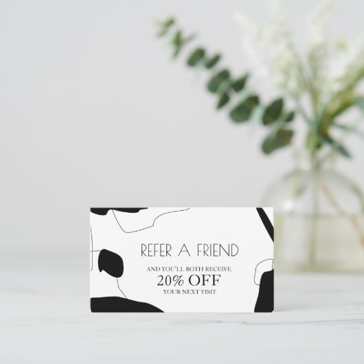 Conception Abstraite de carte de référence en noir (Debout devant)