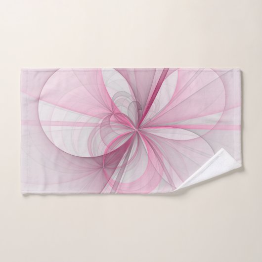 Conception Abstraite de fractal rose pâle moderne (Serviette à main)