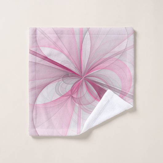 Conception Abstraite de fractal rose pâle moderne (Gant de toilette)