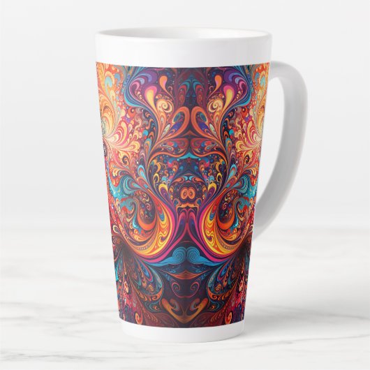Conception abstraite dynamique Mug latte (Angle droit)