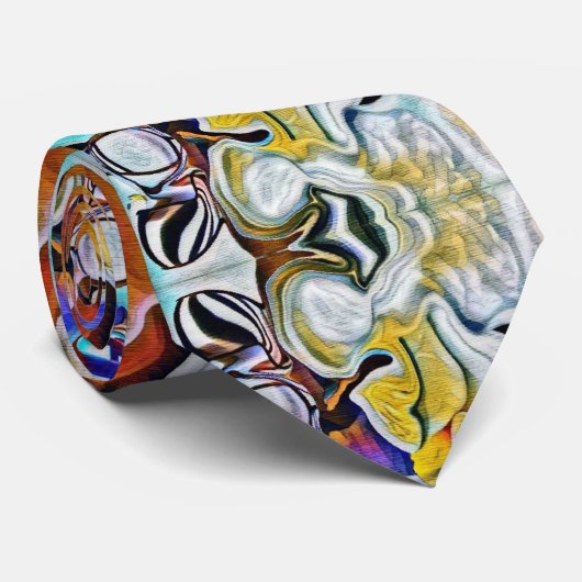 Conception abstraite en Cravate or et bleu (Roulé)