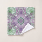 Conception Abstraite fractale violet et verte (Gant de toilette)