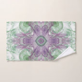 Conception Abstraite fractale violet et verte (Serviette à main)