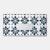 Conception Abstraite Géométrique en Bleu et Blanc (Clavier et souris)