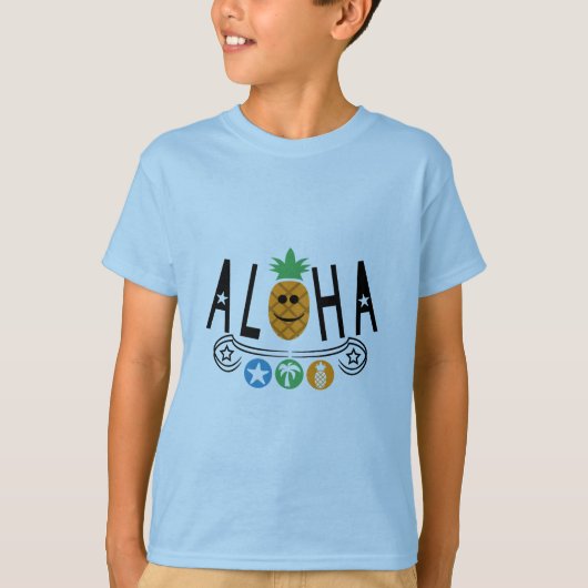 Conception Aloha Ananas - T-shirt basique pour enf (Devant)
