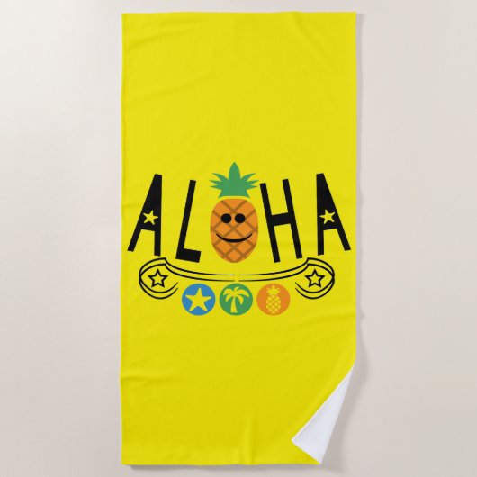 Conception Aloha Pineapple - Serviette de plage (Devant)