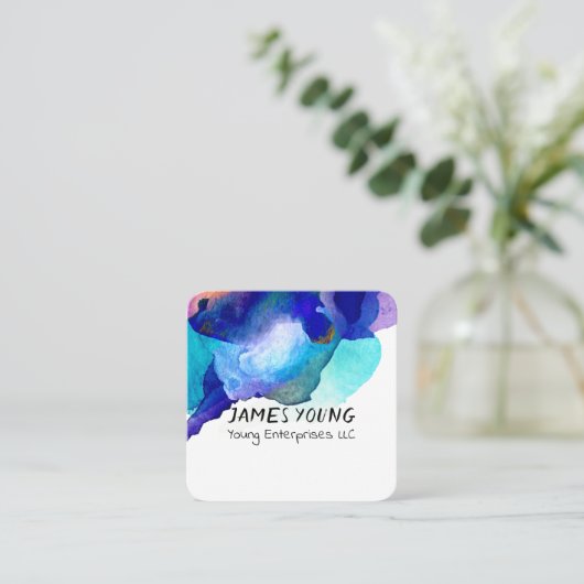 conception aquarelle carte de visite personnalisé (Debout devant)