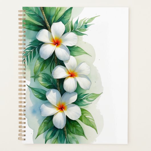 Conception aquarelle de plumeria tropical boho et (Devant)