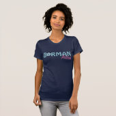 Conception bleue de T-shirt de fleur de Borman (Devant entier)