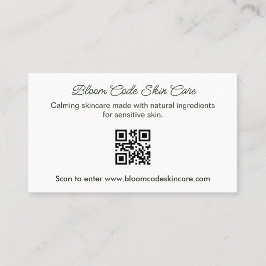 Conception botanique Carte de visite de soins de l (Dos)