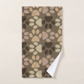 Conception Brown d'empreinte de patte de chien (Serviette à main)