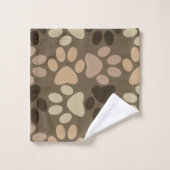 Conception Brown d'empreinte de patte de chien (Gant de toilette)