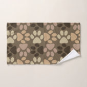 Conception Brown d'empreinte de patte de chien (Serviette à main)