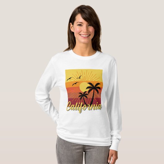 Conception Californie - T-shirt basique à manches (Devant entier)