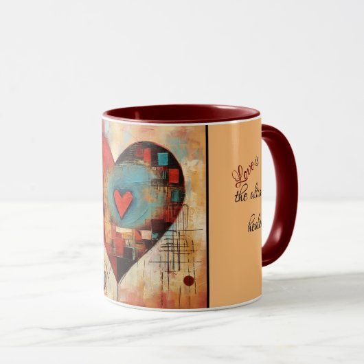 Conception cardiaque Abstraite avec texte La Mug d (Devant droit)