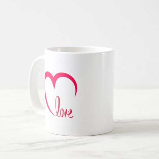 Conception cardiaque infusée d'amour Café Mug (Devant gauche)