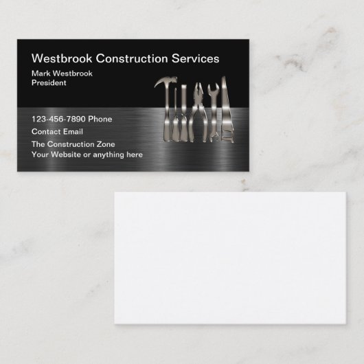 Conception Carte de visite de construction moderne (Devant / Derrière)
