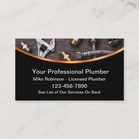 Conception Carte de visite du service de plomberie (Devant)