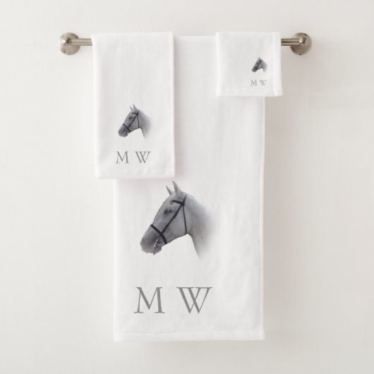 Conception Cheval Gris Monogrammé (En situation)