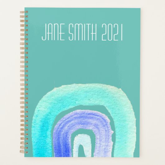 Conception colorée arc-en-ciel bleu aquarelle (Devant)