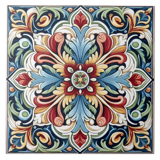 Conception complexe de carreaux floraux (Devant)