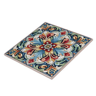 Conception complexe de carreaux floraux