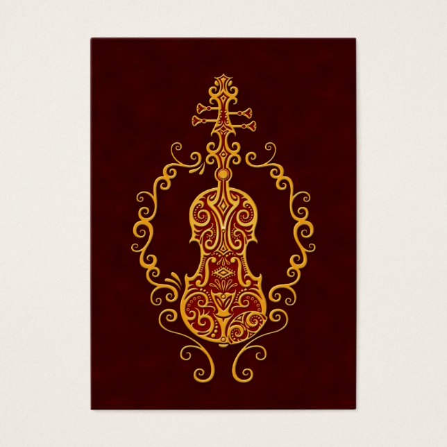 Conception complexe de violon rouge doré (Devant)