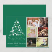 Conception d'arbre de Noël vert carte de vacances (Devant / Derrière)