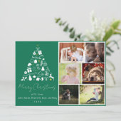 Conception d'arbre de Noël vert carte de vacances (Debout devant)