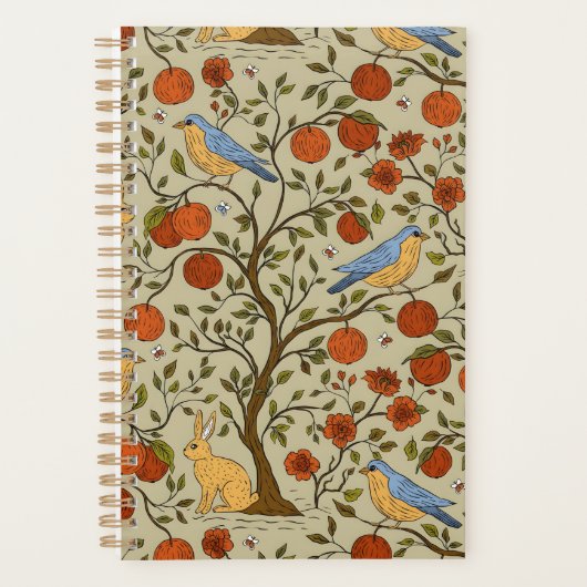 Conception d'arbres bruns avec des pommes orange é (Devant)