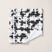 Conception d'art abstrait organique noir et blanc (Gant de toilette)