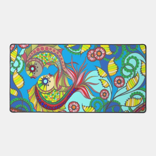 Conception d'art floral et poisson coloré (Recto)