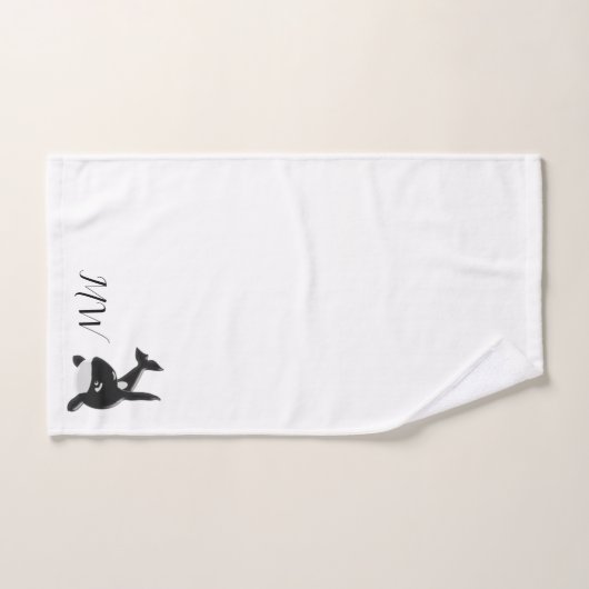Conception de baleines monogrammes (Serviette à main)