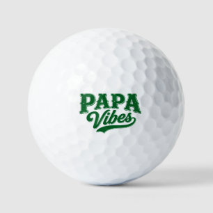 Conception de balle de golf rétro verte Papa Vibes